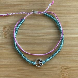 Peace Charm Adjustable Anklet